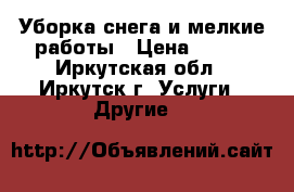 Уборка снега и мелкие работы › Цена ­ 300 - Иркутская обл., Иркутск г. Услуги » Другие   